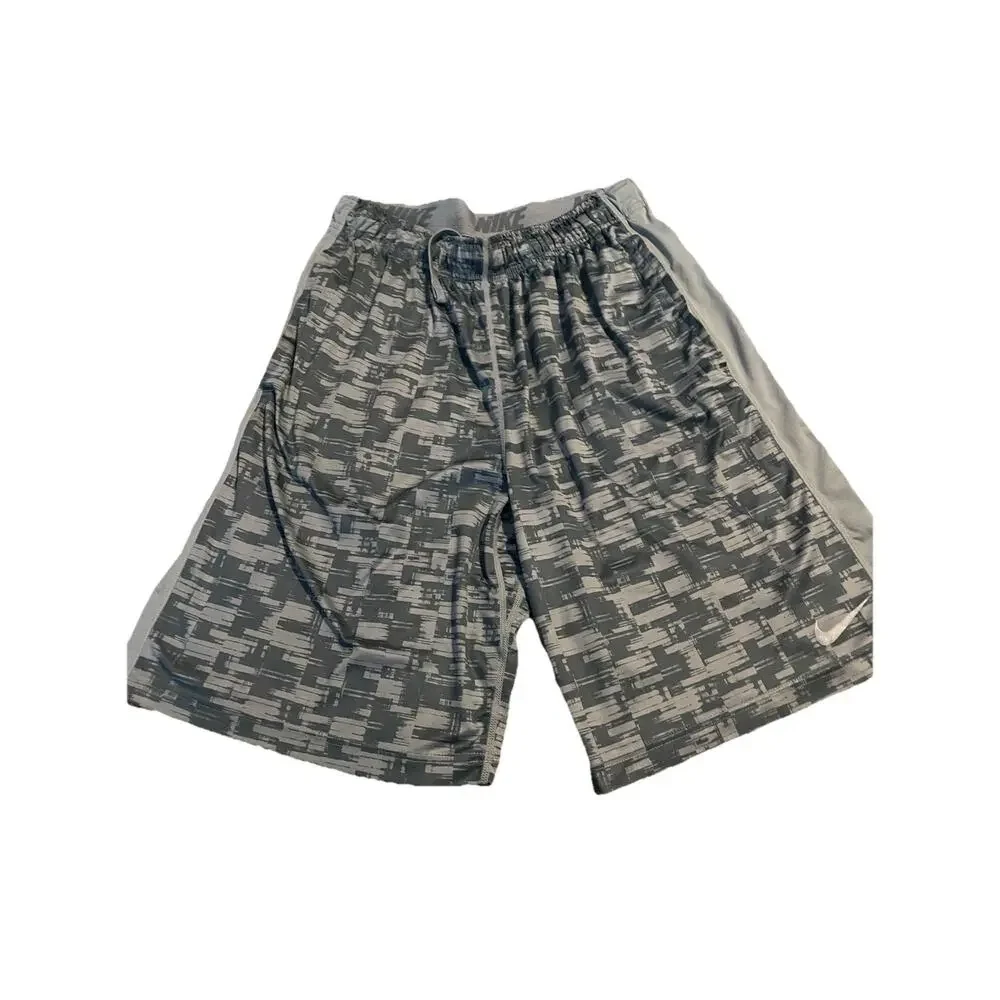 Nike‎ Size Medium Mens Shorts Basketball Gray Pockets Dri Fit
